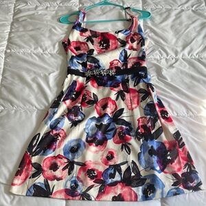 Floral Dress with Belt